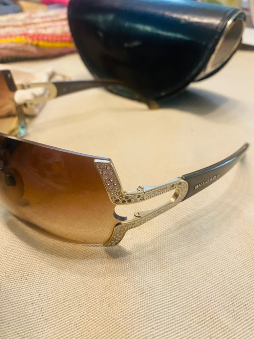 Valentino Tortoise Frame shield sunglasses